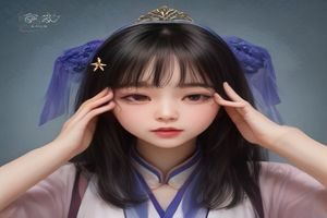年轻研究者在图书馆查阅语言学资料，窗外阳光明媚