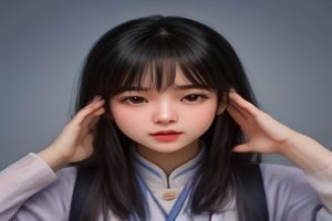 绿植盆栽摆放在书桌角落，旁边放着打开的语言学笔记本